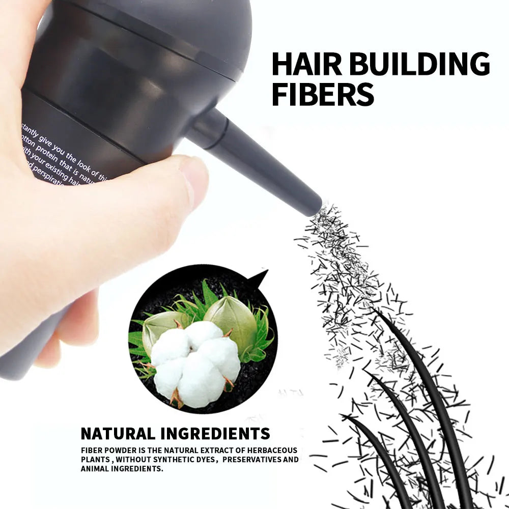 BUNEE Hair Fiber Set 15g: Men's natural hair-dense fibers for balding areas, fills part lines, includes 15g fiber powder